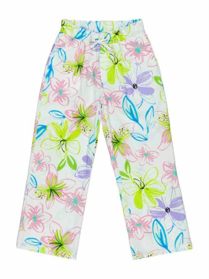 Pantaloni fantasia ragazza Pantalone Fantasia All Over Lù-Lù - Stile Sporty Chic per Ragazze Trendy Made in Italy