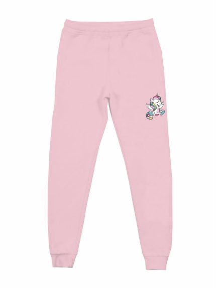 Pantaloni felpa bimba Unicorno Pantalone in Felpa Bambina con Stampa Unicorno - 100% Cotone - Mousse Kids Mousse bambina AI24 Unicorno