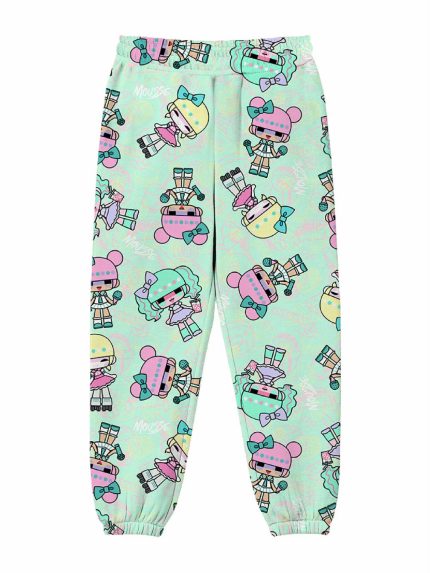 Pantaloni felpa cozy Doll Pantaloni in Felpa Bambina - Comodi e Stilosi con Stampa Bambole - Mousse Kids Mousse Bambina Primavera/Estate Doll