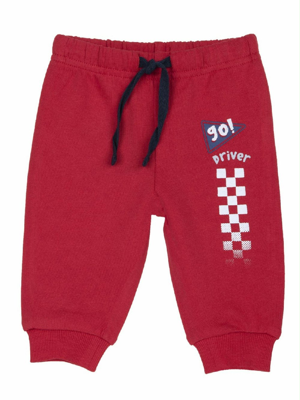 Pantaloni felpa jogging neonato 08725 00 Pantaloni felpa jogging neonato Jog pants lunghi in felpa di cotone per neonato con cintura elastica e coulisse.Stampa sulla gamba e polso al fondo.