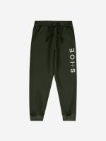 Pantaloni felpa Pantalone jogger in felpa - 100% cotone - cinta elasticizzata con coulisse, polsini al fondo in maglia, stampa "Shoe Plus" bianca e grigia, posizionata sulla gamba sinistra. Tessuto garzato - 100% cotone, vestibilità regolare. Made in Italy.