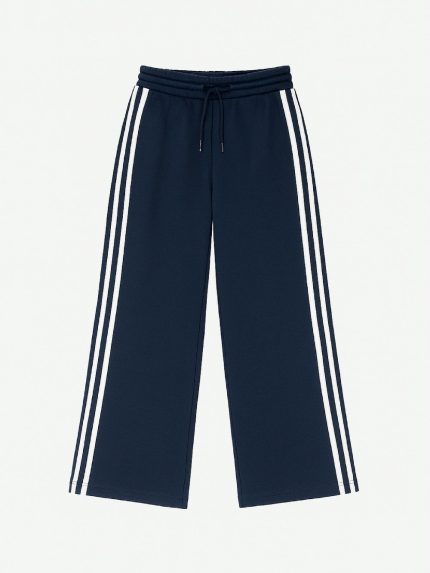 Pantaloni felpa ragazza Ativo Kids Junior - Pantaloni in felpa wide leg bambina/ragazza con bande laterali Back to School