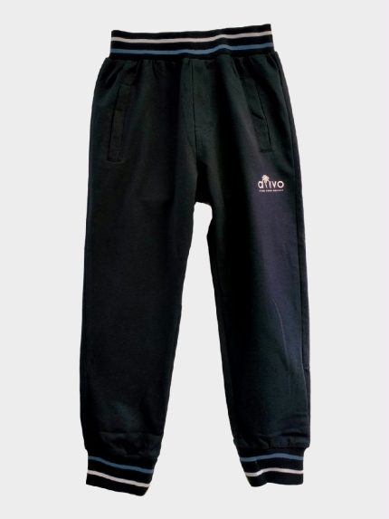 PANTALONI FELPA ATIVO KIDS - Pantaloni in felpa - 100% cotone - con cintura elastica rigata e coulisse, tasche america, polsi al fondo, tasca posteriore.