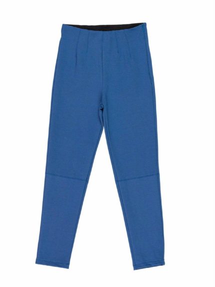 Pantaloni in maglia ragazza Pantaloni in tessuto elasticizzato con cintura elastica e cerniera laterale, modello dalla vestibilità slim con pinces e impunture al ginocchio.