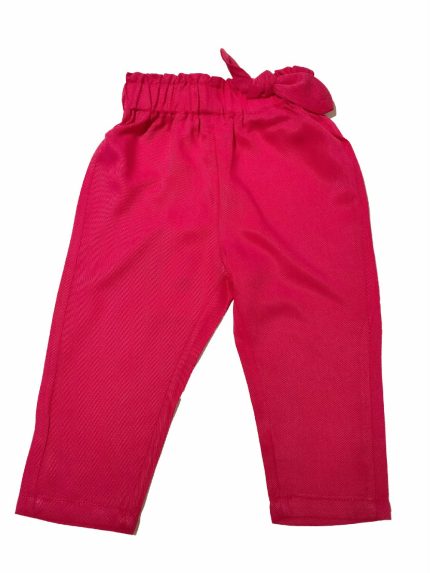 Pantaloni La Vie En Rose Morbidi pantaloni lunghi con cintura elastica e tasche laterali,fiocchetto applicato in vita.