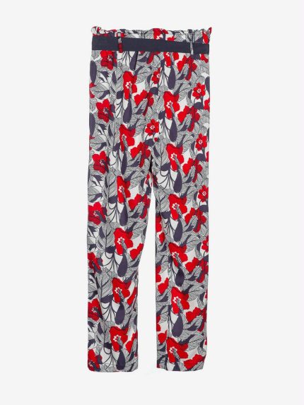 Pantaloni Retro Summer Pantaloni in cotone e viscosa, fantasia floreale all over. Vita elasticizzata regolabile con cintura.