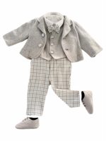 Papillon fantasia Papillon in cotone, fantasia quadretti azzurro/grigio. Made in Italy Easy Chic Baby