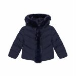 Parka con cappuccio bimba Giubbotto imbottito bambina con cappuccio e dettagli in pelliccia | Ativo