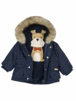 Parka neonato con cappuccio Parka per neonato con cappuccio. Modello con calda imbottitura in