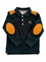 POLO M/LUNGA TOPPE Polo baby in cotone con polso in maglia e toppe alle maniche. Colori bordeaux e blu.