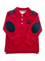 POLO M/LUNGA TOPPE Polo baby in cotone con polso in maglia e toppe alle maniche. Colori bordeaux e blu.