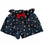 Shorts baby Autumn Shorts stampati con cintura elastica e fiocchetto in vita. Taglie 6/36 mesi.