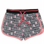 Shorts bambina Ubs2 Shorts da bambina in jersey di cotone elasticizzato con stampa multicolore su fondo bianco, cintura a costine.