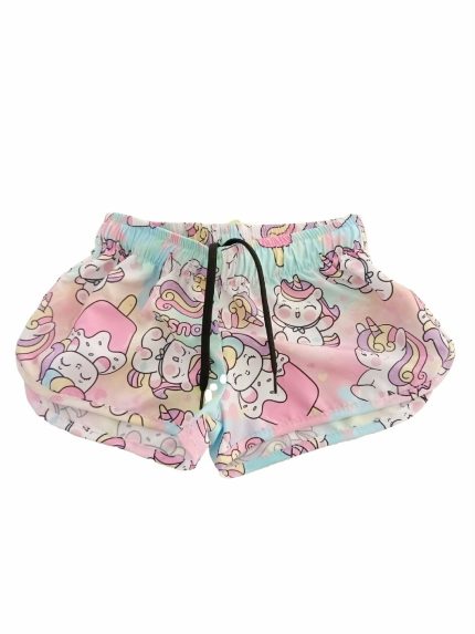 Shorts bimba Unicorno Pantaloncino Basket Bambina Mousse Kids - Fantasia Unicorno, Comfort e Stile Made in Italy Made in Italy Mousse Bambina Primavera/Estate