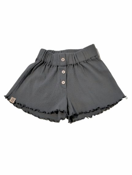 SHORTS COTONE MAPERÒ - Shorts in costina di cotone con finta patta a bottoni e cintura elastica. Taglie da 3 mesi a 4 anni.