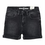 SHORTS DENIM DANIA CRUSH DENIM - Shorts ragazza in denim nero elasticizzato. Abbigliamento Bambini Outlet