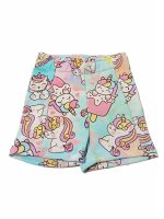 Shorts felpa bimba Unicorno Shorts in Felpa di Cotone con Stampa Unicorno - Mousse Kids Made in Italy Mousse Bambina Primavera/Estate