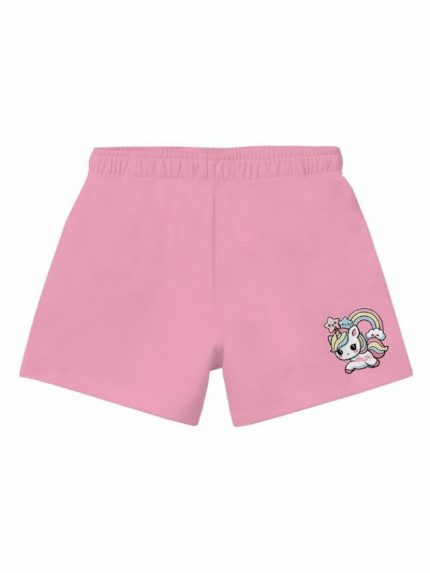 Shorts felpa bimba Unileo Shorts Bambina in Felpa - 100% Cotone con Stampa Unileo - Comodi e Stilosi Mousse Bambina Primavera/Estate Unileo