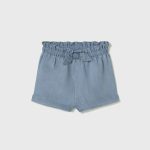 Shorts fiocco neonata Shorts Neonata Mayoral New Born: Chambray di Cotone con Fiocco