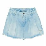 Shorts jeans ragazza Gonna Pantalone Denim Stretch - Dettagli Strappati per un Look Cool Lù-Lù Made in Italy