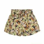 Shorts multicolor Ubs2 Shorts da bambina effetto gonna ampia in stampa multicolore di viscosa eco-friendly, fiocco nello stesso tessuto sul davanti, piccola balza in vita.