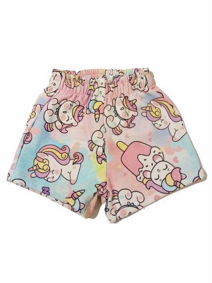 Shorts neonata Unicorno Pantaloncino Neonata Fantasia Unicorno - Comfort e Versatilità da Mousse Kids Made in Italy Mousse Bambina Primavera/Estate Unicorno