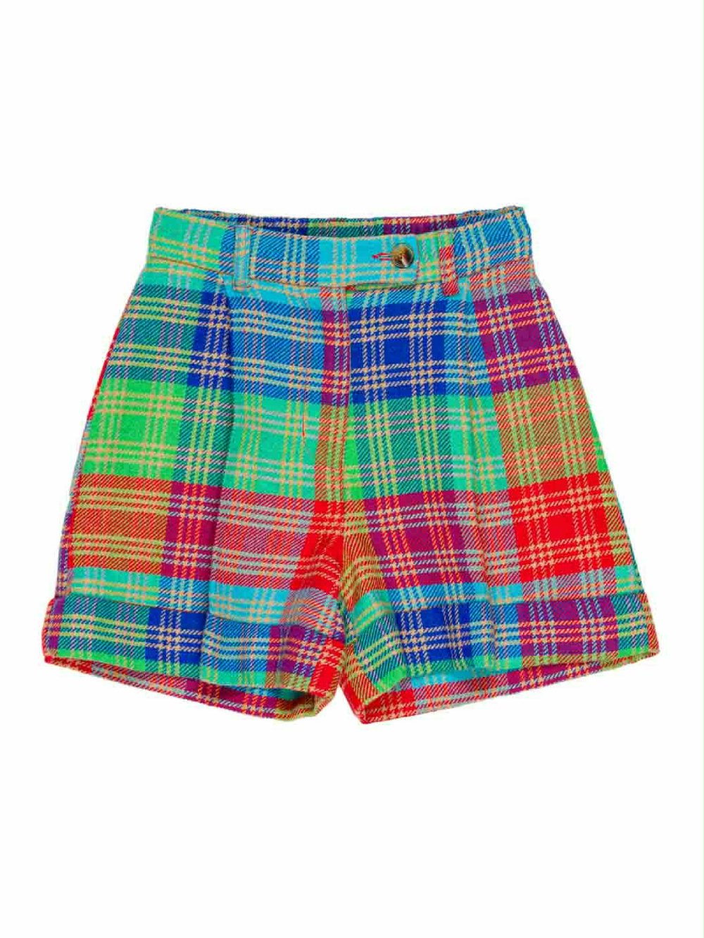 Shorts ragazza LL2259 00 Shorts ragazza Shorts in tessuto multicolor misto lana, allacciatura con zip e due bottoni, cinta elasticizzata dietro. Made in Italy