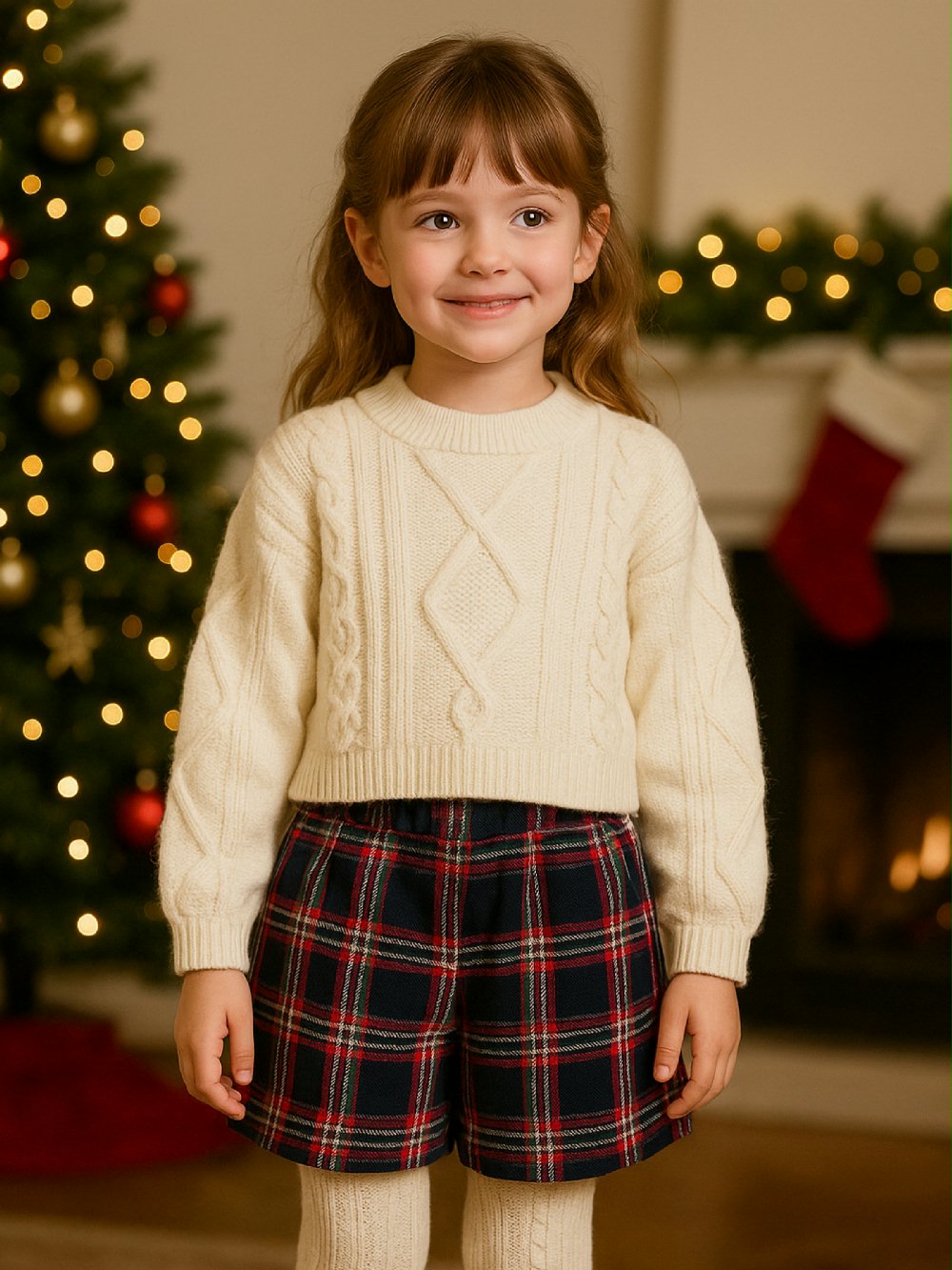 Shorts tartan ragazza