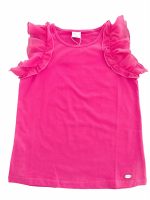Top La Vie En Rose T.shirt in cotone con graziose maniche corte in organza motivo a volant.