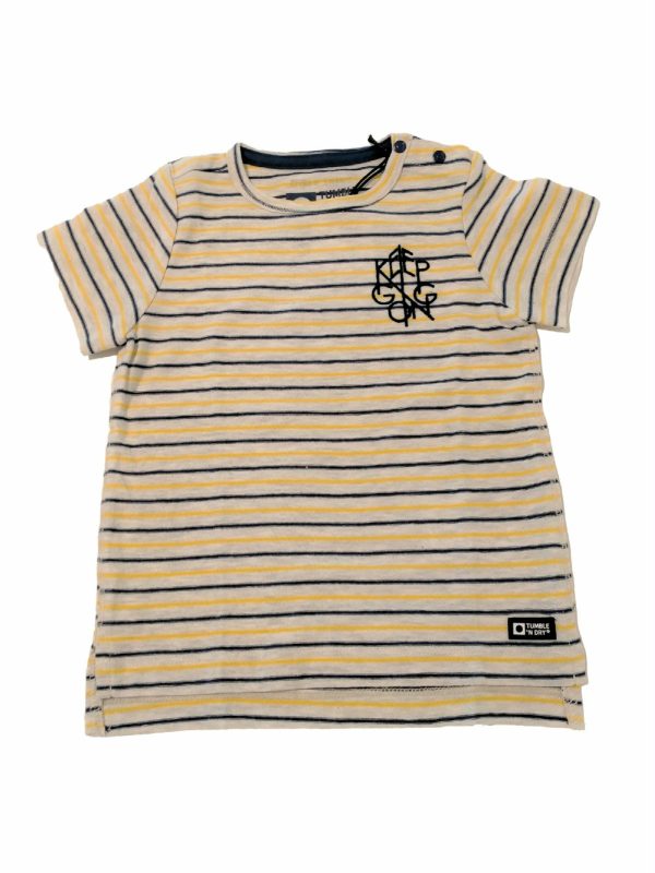 T.SHIRT COTONE M/C NOEL T.shirt stampata, fantasia rigata, 100% cotone.