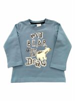 T.SHIRT COTONE M/L ORSO T.shirt in cotone a manica lunga stampa orso. Colori latte e azzurro.