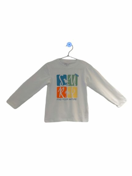 T.SHIRT COTONE M/LFIND YOUR NATURE ATIVO KIDS - T.shirt stampata girocollo a manica lunga in cotone stretch.