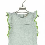 T.SHIRT COTONE MANICHE VOLANTS MAPERÒ - T.shirt 100% cotone con maniche a volants rifinite a punto conchiglia.
