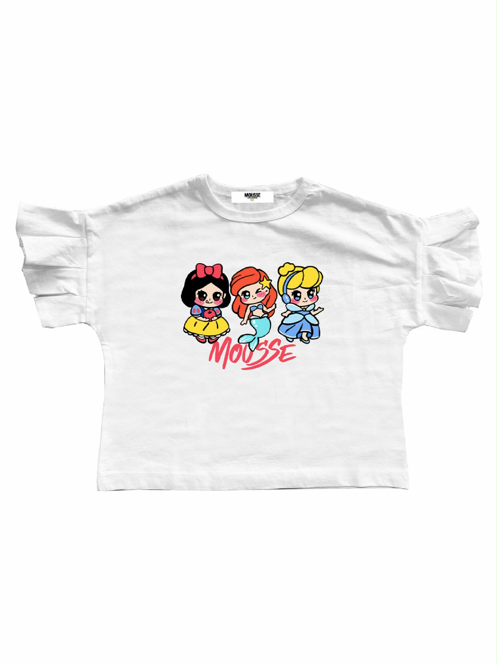 T-shirt crop manica corta Love Princess SKTSC375W Love Princess Mousse Bambina Primavera/Estate 00 T-shirt crop manica corta Love Princess T-shirt Crop Bambina in Cotone con Stampa Principesse - Comoda e Trendy Love Princess Mousse Bambina Primavera/Estate