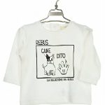 T.SHIRT JERSEY M/LUNGA REBUS MAPERÒ - T.shirt jersey, girocollo a ,manica lunga, con stampa REBUS. Taglie baby (3/36 mesi).