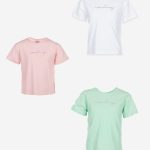 T.shirt m/c Cerimonia a Pois Ativo Kids T.shirt girocollo a maniche corte da bambina in cotone a tinta unita con stampa testo.