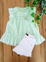 T.shirt m/c Cerimonia a Pois Ativo Kids T.shirt girocollo in voile con fodera in garza di cotone, decorazione fiore applicata al girovita e balza al fondo, comoda apertura dietro con bottoncini.