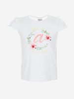 T.shirt m/c Cerimonia a Pois Ativo Kids T.shirt stampata per bambina a maniche corte con volant al giromanica.