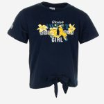 T.shirt m/c Maiolica Ativo Kids T.shirt da bambina in jersey di cotone elasticizzato, maniche corte, stampa frontale, fiocchetto sul fondo.