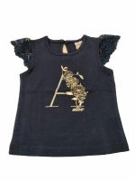 T.shirt m/c Silence Ativo Kids Graziosa t.shirt con stampa glitter e manichina corta ad aletta in pizzo.