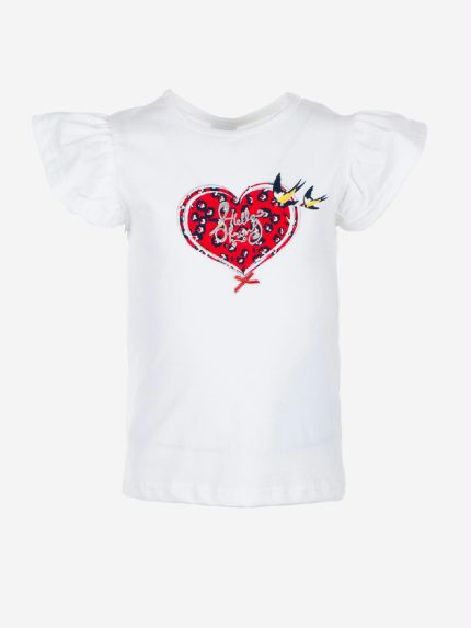 T.shirt m/c Spring Breeze Ativo Kids T.shirt stampata in jersey di cotone per bambina con maniche corte a volant. Best Seller