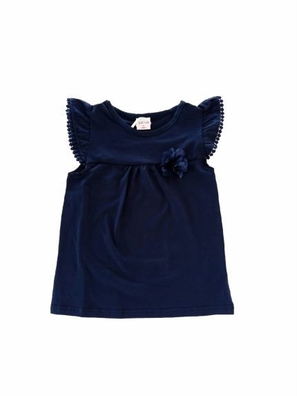 T.shirt m/c Spring Breeze Ativo Kids T.shirt per bambina in jersey di cotone a maniche corte con orlo ricamato, fiore in tessuto applicato sulla pettorina.