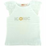 T.shirt m/c Ubs2 T-shirt da bambina a maniche corte in jersey di cotone elasticizzato, lettere applicate sul davanti.