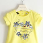T.shirt m/corta fiori 500 T.shirt bimba a maniche corte in COTONE ORGANICO - stampa cuore/fiori Fiat Nuova 500.