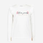 T.SHIRT M/L FIND YOUR NATURE T.shirt stampata in cotone a manica lunga con rouche al giro manica.