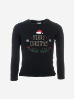 T.SHIRT M/L MERRY CHRISTMAS ATIVO KIDS - T.shirt a manica lunga in cotone elasticizzato. stampa MERRY CHRISTMAS lurex.