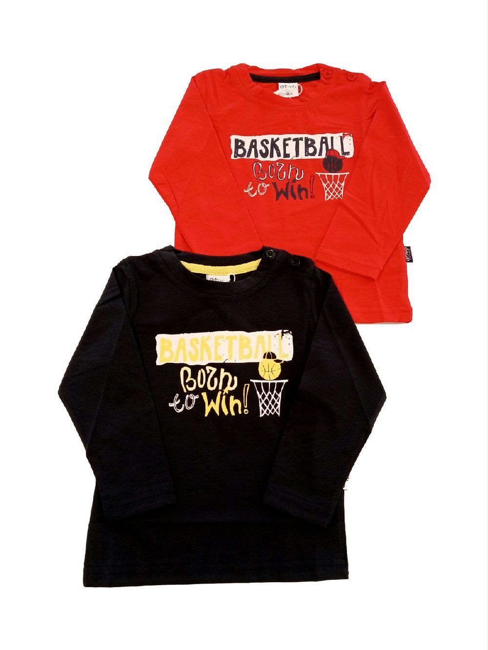 T.SHIRT M/LUNGA BASKETBALL YF1417 00 T.SHIRT M/LUNGA BASKETBALL ATIVO KIDS - T.shirt girocollo in cotone, stampa BASKETBALL.