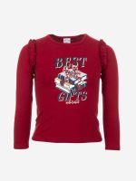 T.SHIRT M/LUNGA BEST GIFTS T.shirt in cotone a manica lunga, stampa glitter BEST GIFTS, con motivo rouches al giro manica. Taglie 4/14 anni.