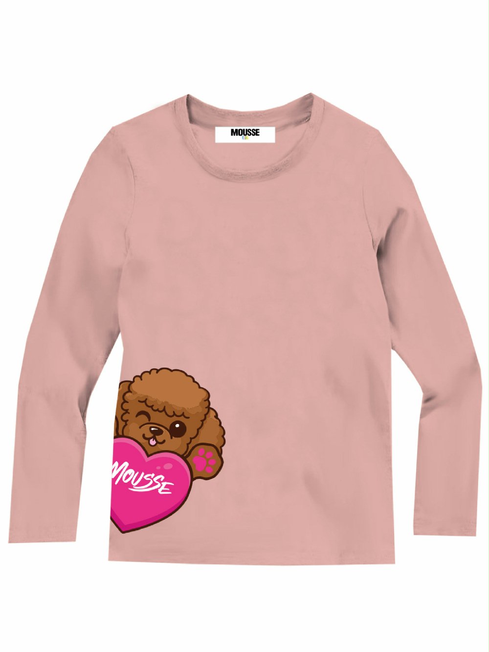 T.shirt m/lunga bimba Arthur HKTL360P1 Mousse bambina AI24 Arthur 00 T.shirt m/lunga bimba Arthur T.shirt Manica Lunga Bambina in Cotone con Stampa Barboncino Arthur - Mousse Kids Mousse bambina AI24 Arthur