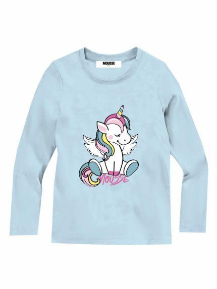 T.shirt m/lunga bimba Unicorno T.shirt Manica Lunga Bambina Stampa Unicorno - Look da Fiaba - Mousse Kids Mousse bambina AI24 Unicorno
